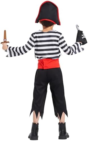 IKALI Pirate Costume for Kids Boys Complete Play Adventure Set