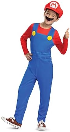 official Super Mario costume for boys with hat and mustache