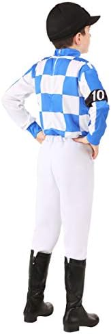 boys horse racer costumes for kids blue jockey attire
