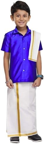 Chandrakala Kids Shirt With Mundu Set for Boy 1