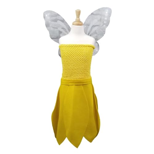 Yellow Light Fairy Costume for Kids and Adults