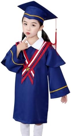 Preschool Kindergarten Graduation Gown Cap Set with Tassel Sash