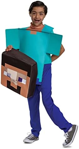 Disguise Steve Costume for Kids - Halloween Costume Jumpsuit and Headpiece