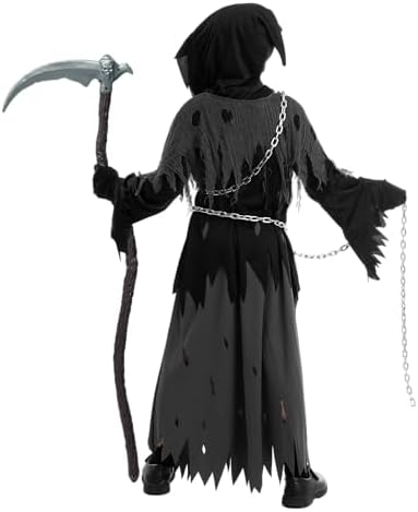 Glowing Eyes Grim Reaper Costume for Boys Halloween