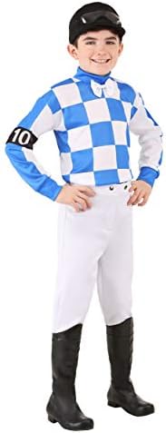 boys horse racer costumes for kids blue jockey attire