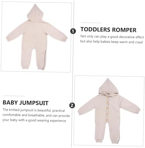 Newborn Baby Boy Romper Long Sleeve Jumpsuit with Hat