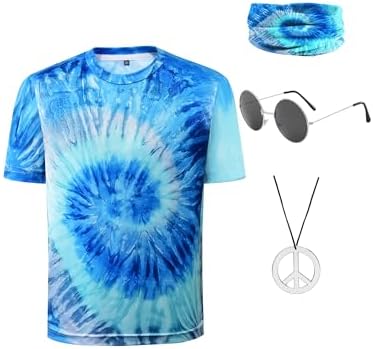 Boys 60s and 70s Hippie costume access - t-shirt set for party