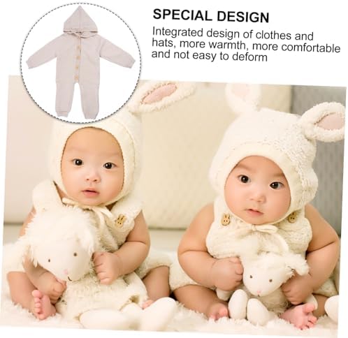 Newborn Baby Boy Romper Long Sleeve Jumpsuit with Hat
