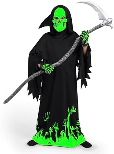 Glow-in-the-Dark Grim Reaper Costume for Boys