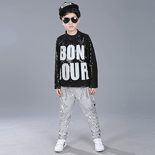 LOLANTA Kids Dance Costumes Boys Girls 80s 90s Sequin Outfits
