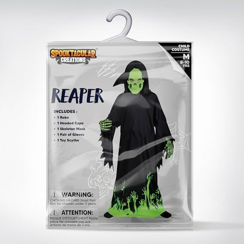 Glow-in-the-Dark Grim Reaper Costume for Boys