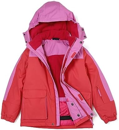 Endirad Stay Dry Warm Girls Waterproof Ski Jacket Windproof Rain Coat