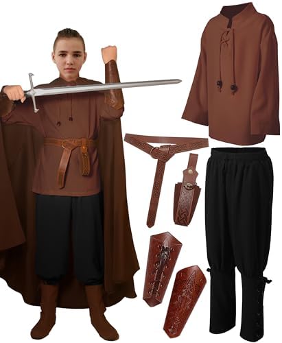 Feliardin Kids Medieval Renaissance Callback Set for Boys 4-12Y