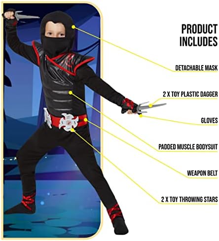 Morph Kids Ninja Costume - Boys Outfit with Mask for Halloween
