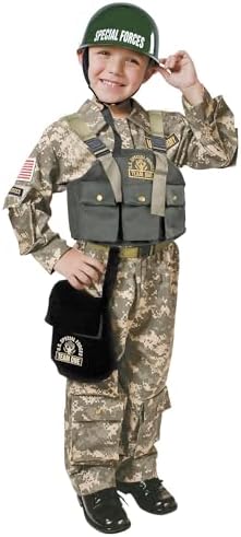 Dress Up America Army Costume for Boys Halloween Roleplay Military Soldier Set