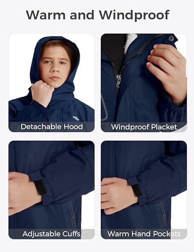Wantdo Boys 3-in-1 Ski Jacket Waterproof Warm