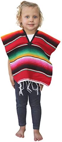 Del Mex Youth Kids Toddler Mexican Serape Poncho Costume