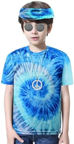 Boys 60s and 70s Hippie costume access - t-shirt set for party