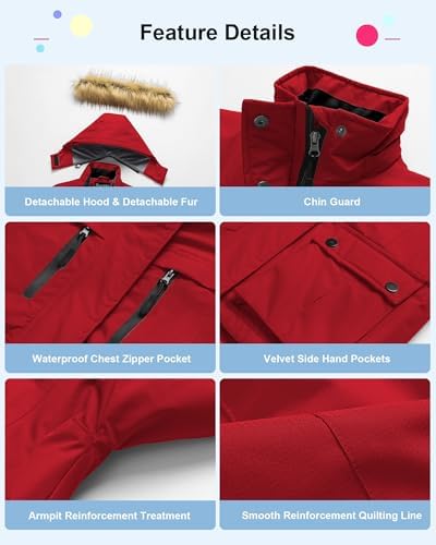 Warm Waterproof Ski Jacket for Girls