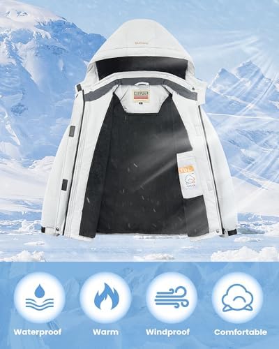 WULFUL Girls Winter Ski Jacket Durable and Waterproof for Skiing