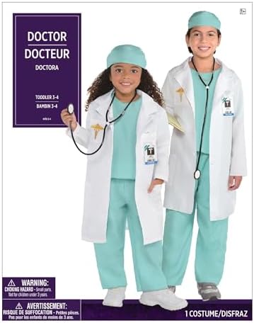 Amscan Doctor Costume for Kids 1 Set