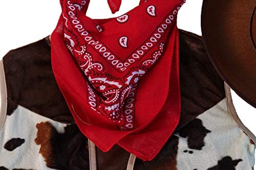 Kids Western Rodeo Costume Set for Boys Girls - Vest Hat Bandanna
