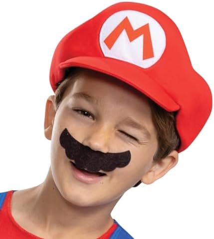official Super Mario costume for boys with hat and mustache