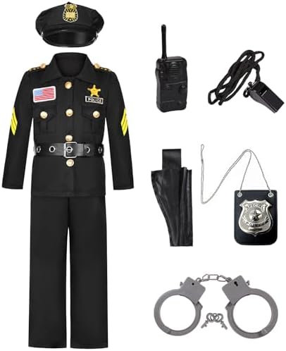 Frekuyrt Kids Police Costume Set for Boys Girls Halloween Costume