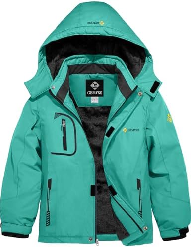 boys waterproof ski jacket with fleece lining