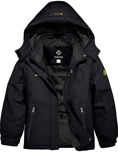 GEMYSE Girls Waterproof Ski Snow Jacket Fleece Windproof Winter Jacket with Hood