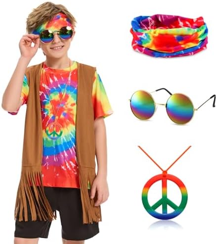 70s Boys Hippie Party Costumes Set