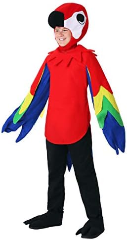 Parrot Costume for Kids - Tunic with Tail Headpiece and Foot Covers