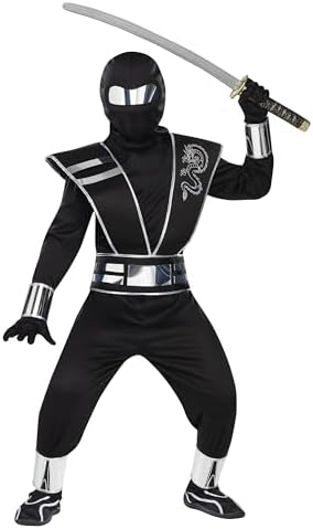 Fun World Boys Mirror Ninja Silver Costume