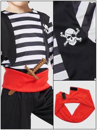 IKALI Pirate Costume for Kids Boys Complete Play Adventure Set