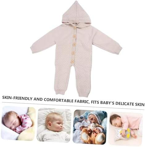 Newborn Baby Boy Romper Long Sleeve Jumpsuit with Hat