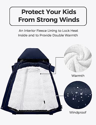 Wantdo Boys 3-in-1 Ski Jacket Waterproof Warm