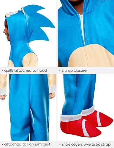 Rubies Boys Sonic Jumpsuit Costume for Halloween and Themed Parties