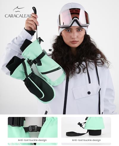 Caracaleap Warm Winter Ski Gloves for Men and Women - Waterproof and Durable