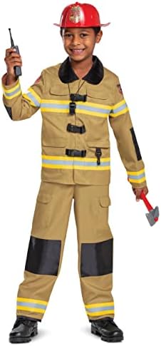 Disguise Boys Firefighter Costume With Helmet and Accessories Child Size