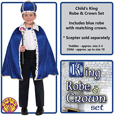 Royal Blue King Robe Crown Set