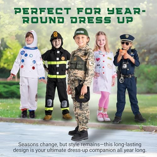 Dress Up America Army Costume for Boys Halloween Roleplay Military Soldier Set