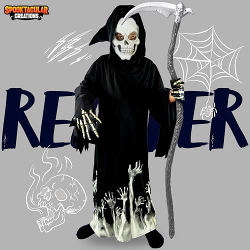 Glow-in-the-Dark Grim Reaper Costume for Boys