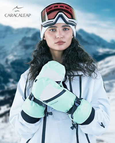 Caracaleap Warm Winter Ski Gloves for Men and Women - Waterproof and Durable