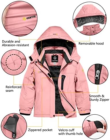 GEMYSE Girls Durable Windproof Ski Jacket