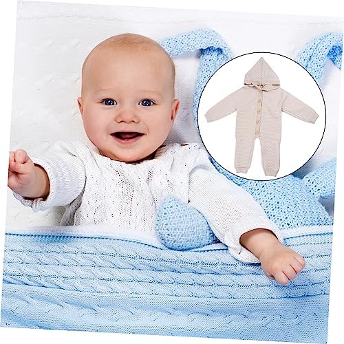 Newborn Baby Boy Romper Long Sleeve Jumpsuit with Hat
