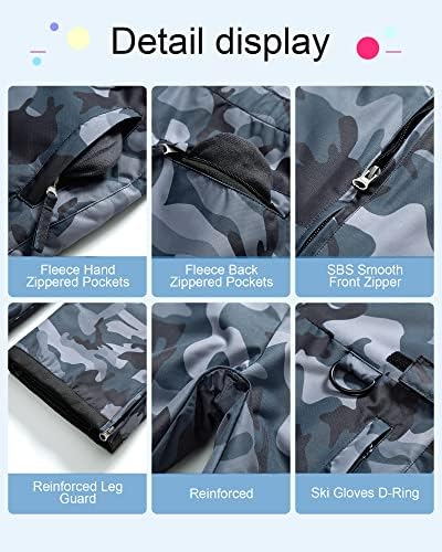 CREATMO US Boys Snow Bibs