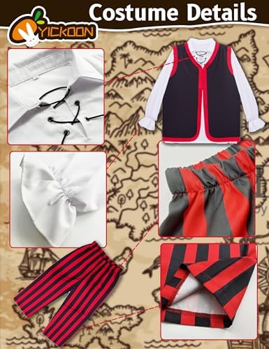 Pirate Kids Costume Boys Pirate Outfit Halloween Party Set