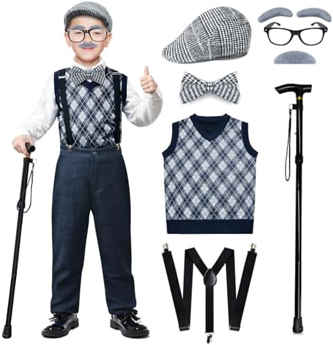 100 Days of School Costume Boys Grandpa