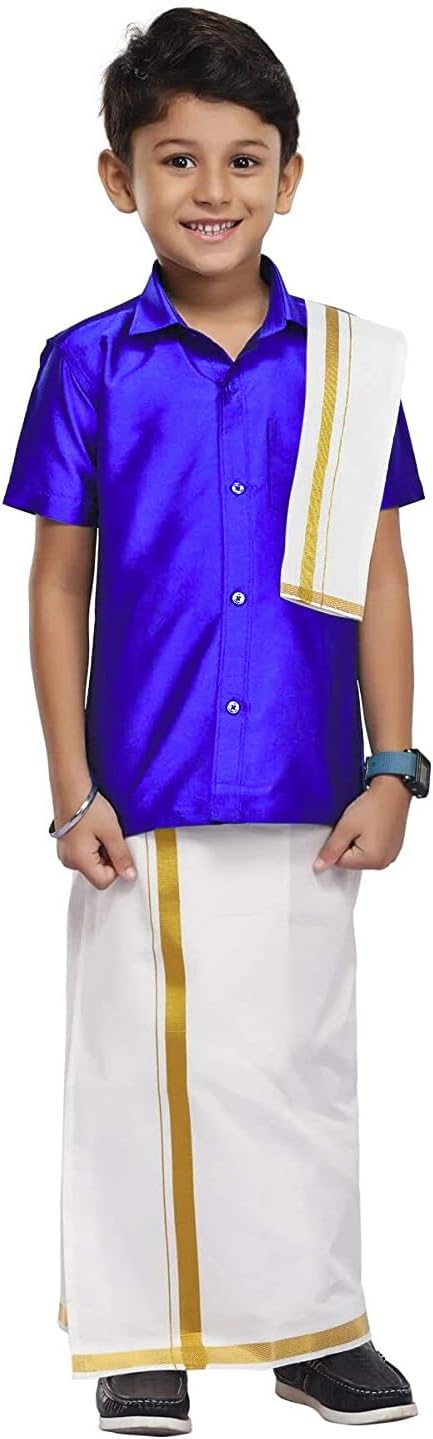 Chandrakala Kids Shirt With Mundu Set for Boy 1