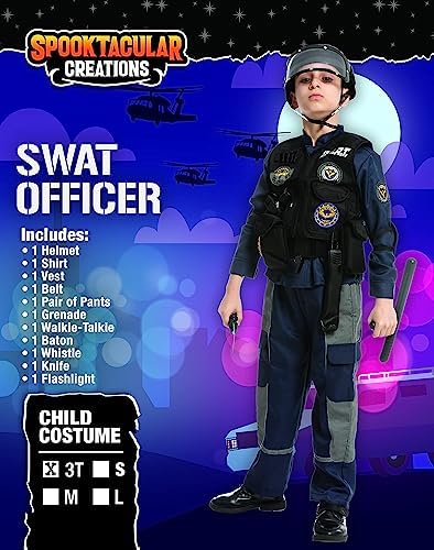 Spooktacular Creations SWAT Police Officer Costume for Boys